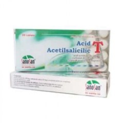 Acid Acetilsalicilic Tamponat 500 mg, 20 comprimate, Sanosan